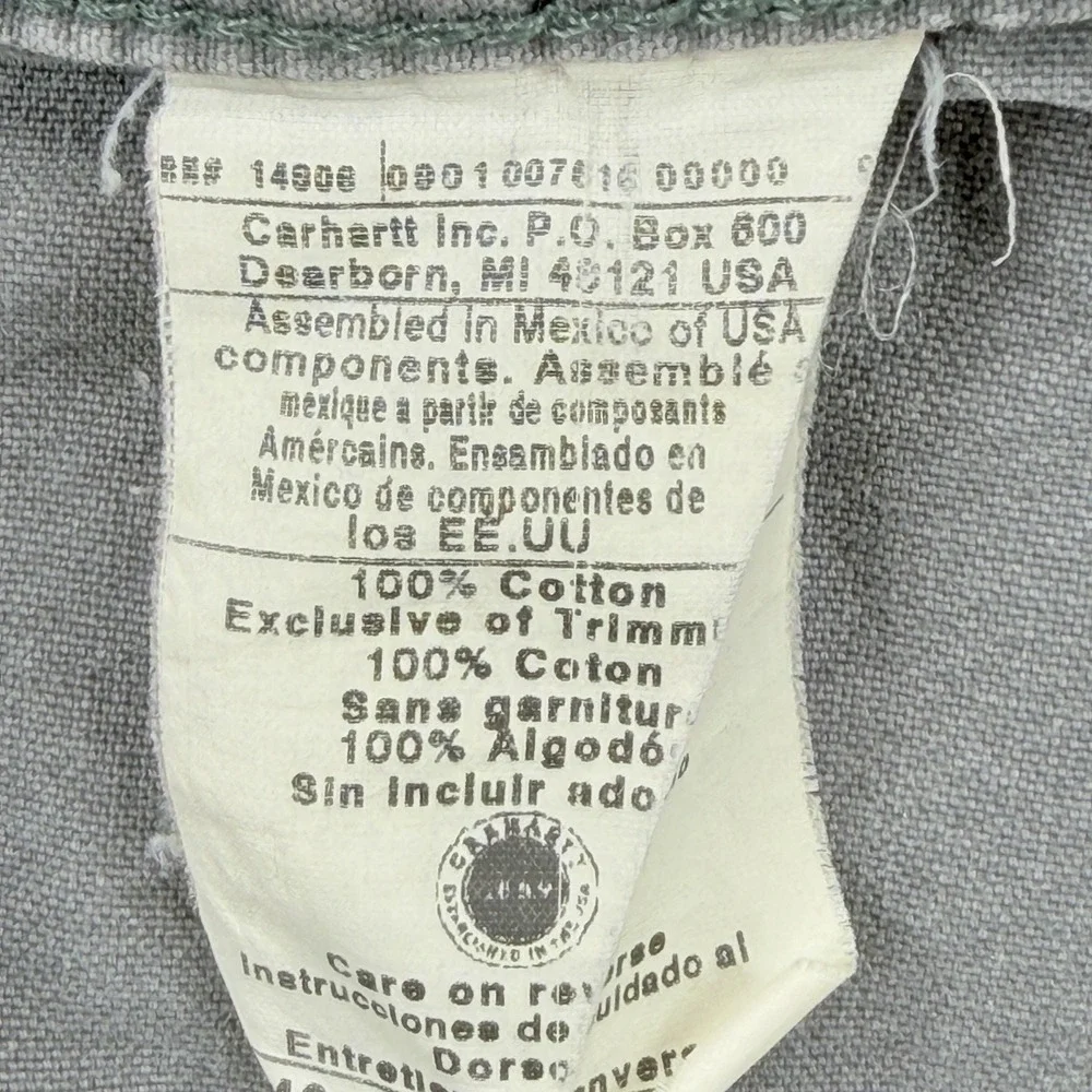 Carhartt B143 FAT Cargo Shorts Mens 44 Gray Washed Twill Work Utility Cotton